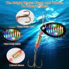 30Pcs Fishing Lures Kit Metal Spoon Lures Hard Spinner Baits with Single Triple Hook for Trout Bass Salmon with Free Tackle Box