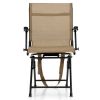 Foldable Swivel Patio Chair with Armrest and Mesh Back